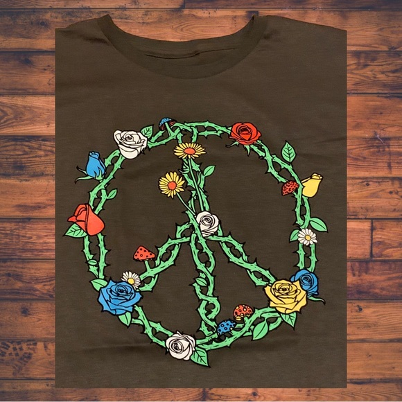 Spencer’s Emo Scene Goth Rose Peace Sign Drop Dead Spooky Halloween Flower - Picture 2 of 5